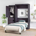 Whisen Wood Murphy Bed with Wardrobe and Drawers