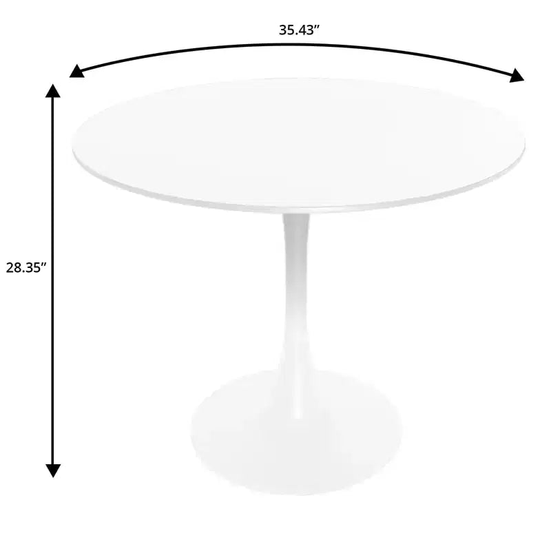 Set da Pranzo 5 Pezzi Bianco - Tavolo Rotondo e 4 Sedie da Pranzo Ergonomiche in Plastica