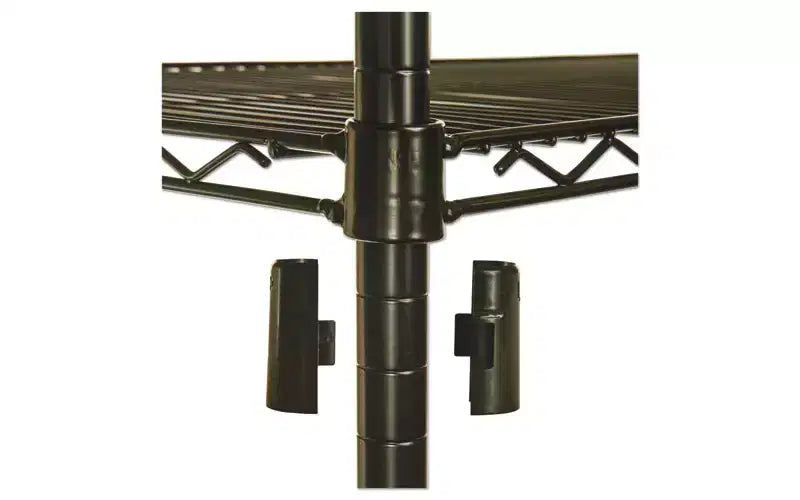 Kit Scaffalatura a quattro ripiani in filo, certificata industriale, 36l x 24p x 72h, nera