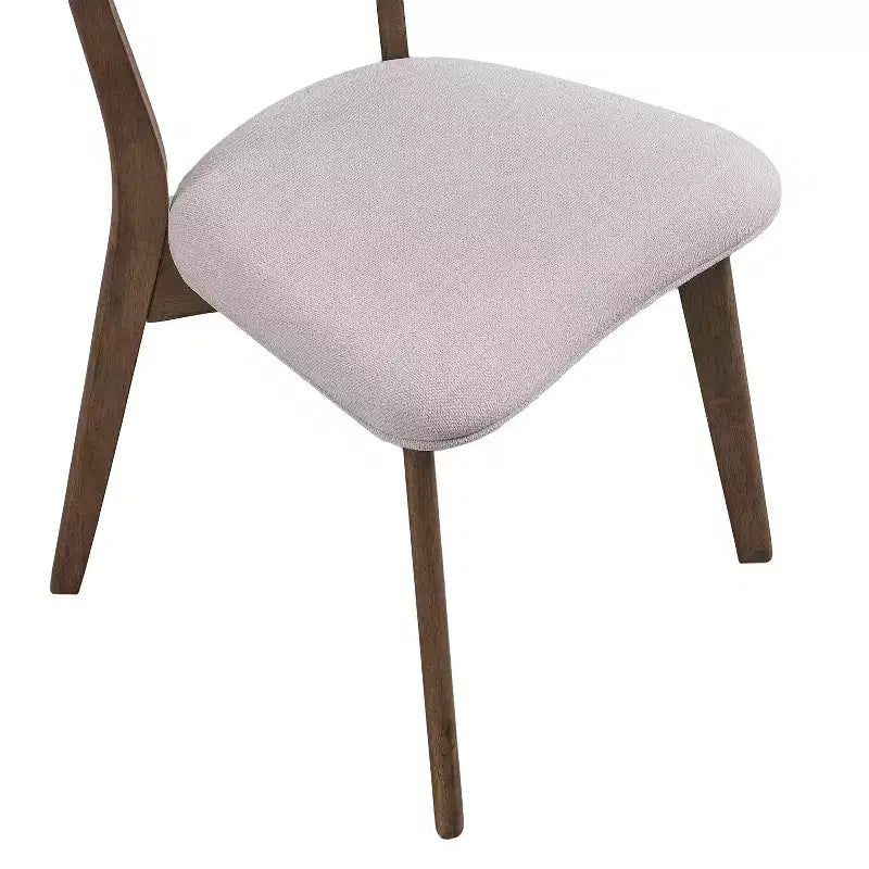 Set da pranzo imbottito in legno di gomma stile Mid-Century Modern, 7 pezzi