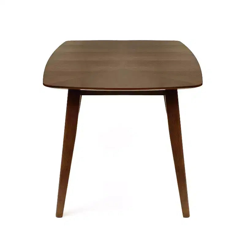 Set da pranzo imbottito in legno di gomma stile Mid-Century Modern, 7 pezzi