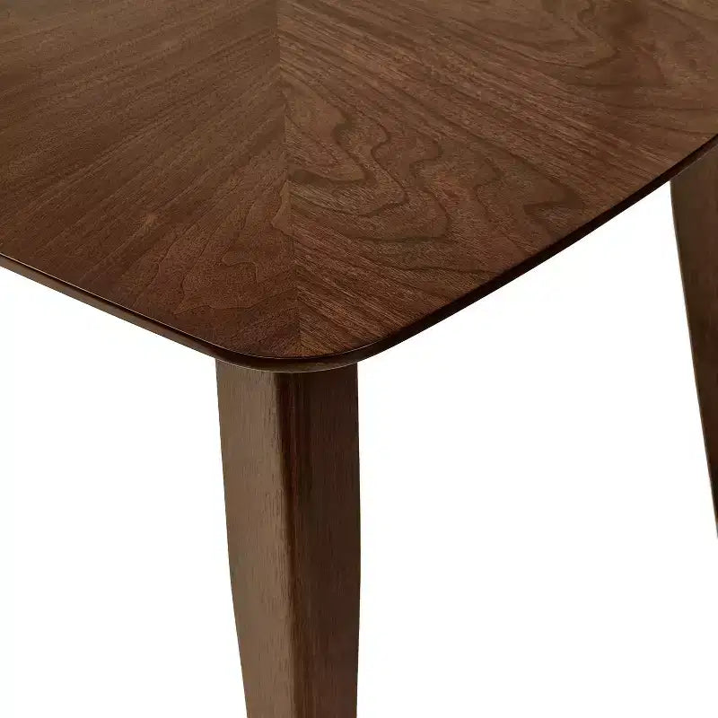 Set da pranzo imbottito in legno di gomma stile Mid-Century Modern, 7 pezzi