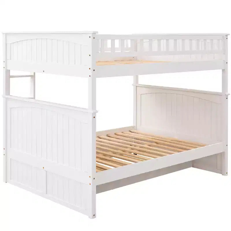 Letto a castello Full su Full con letto estraibile, struttura letto a castello in legno di dimensioni Full per bambini e ragazzi