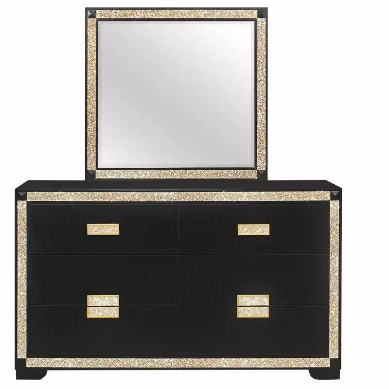 Cassettiere orizzontali in truciolato nere, alte 20,25 pollici, con 4 cassetti