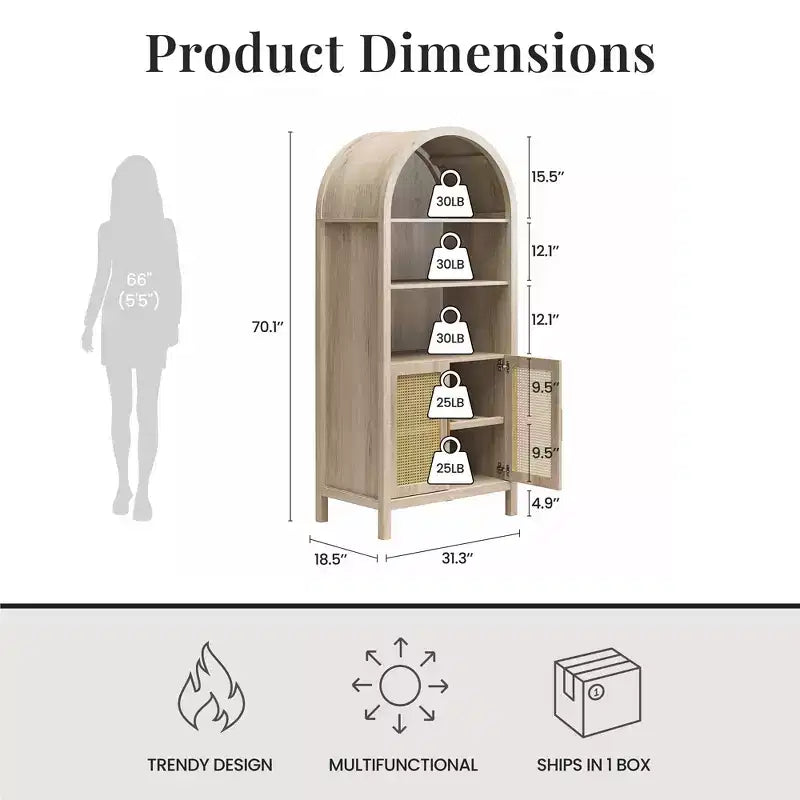 Mobile contenitore ad arco da 70 cm con 2 ante