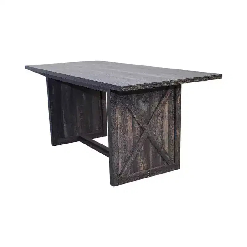 Tavolo da Pranzo Rettangolare con Base a X, Stile Industriale Rustico per Sala da Pranzo, Legno Nero