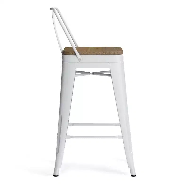 Set di 4 sgabelli da bar alti Josephine in metallo/legno da 61 cm