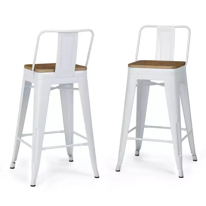 Set di 4 sgabelli da bar alti Josephine in metallo/legno da 61 cm