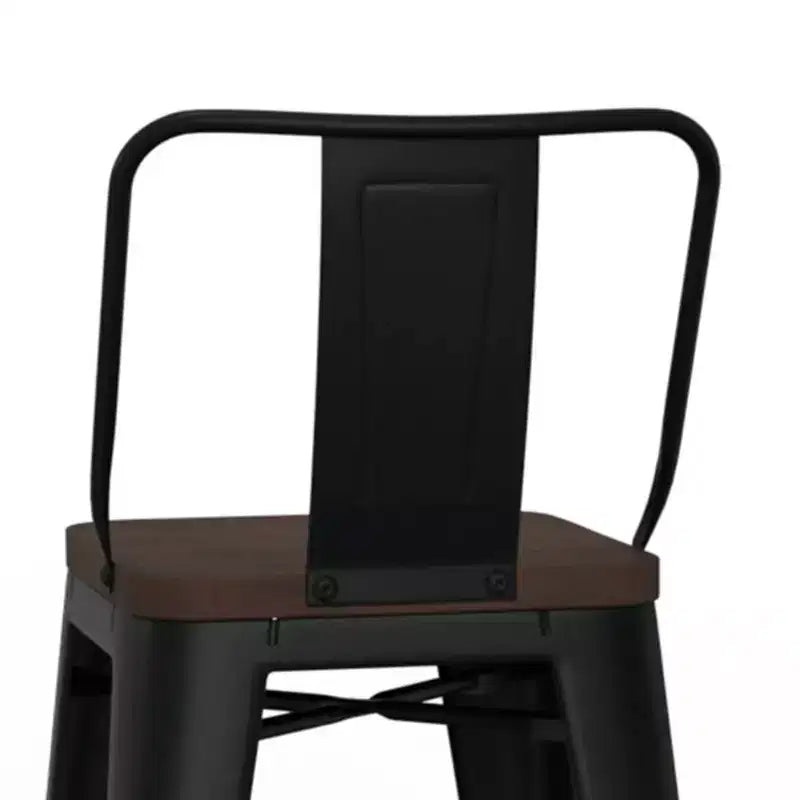Set di 4 sgabelli da bar alti Josephine in metallo/legno da 61 cm