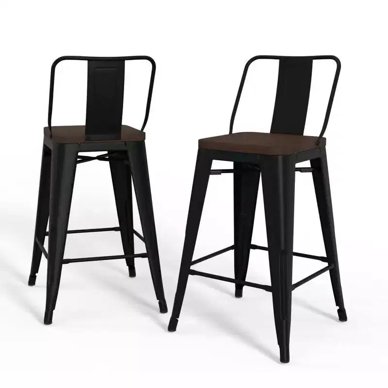 Set di 4 sgabelli da bar alti Josephine in metallo/legno da 61 cm