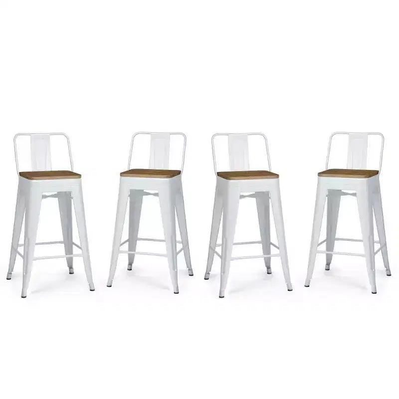 Set di 4 sgabelli da bar alti Josephine in metallo/legno da 61 cm